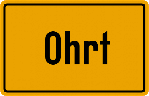 Ortsschild Ohrt, Kreis Wesermarsch