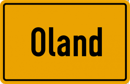 Ortsschild Oland, Hallig