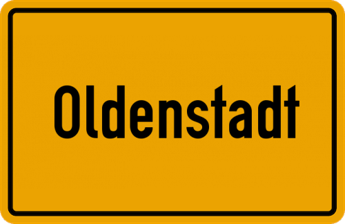 Ortsschild Oldenstadt, West