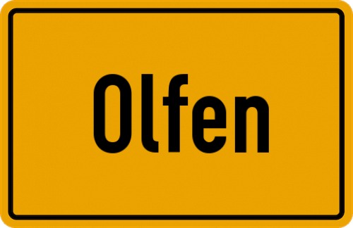 Ortsschild Olfen, Odenwald