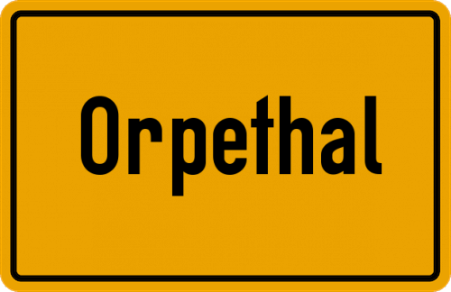 Ortsschild Orpethal