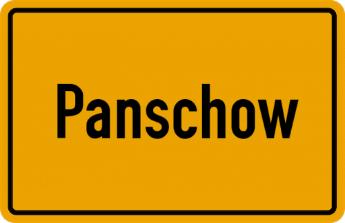Ortsschild Panschow