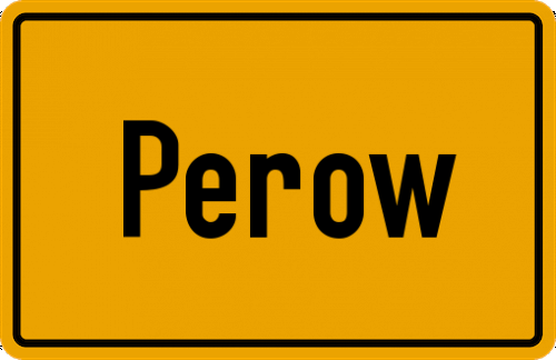Ortsschild Perow