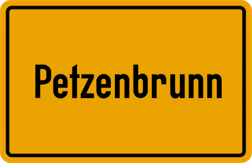 Ortsschild Petzenbrunn