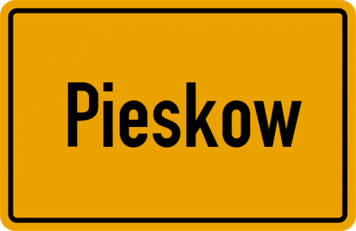 Ortsschild Pieskow