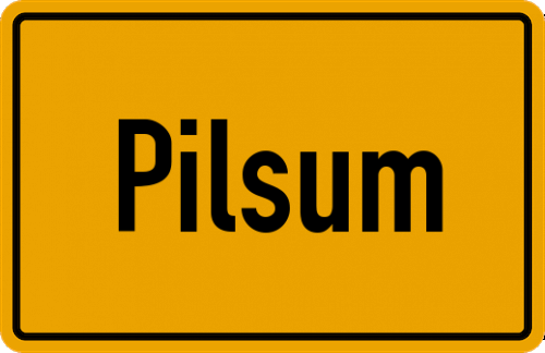 Ortsschild Pilsum