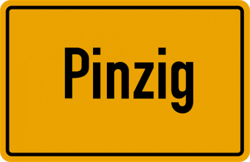 Ortsschild Pinzig, Kreis Naila