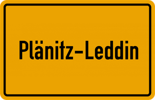 Ortsschild Plänitz-Leddin