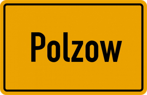 Ortsschild Polzow, Vorpommern