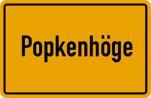 Ortsschild Popkenhöge, Kreis Wesermarsch