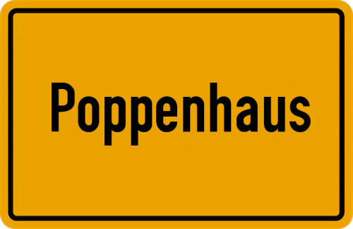 Ortsschild Poppenhaus