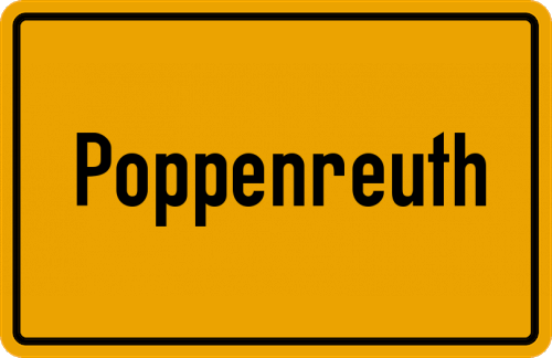 Ortsschild Poppenreuth