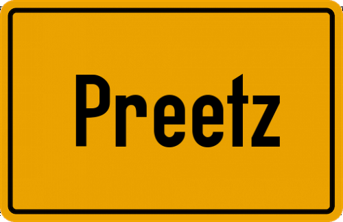 Ortsschild Preetz, Holstein