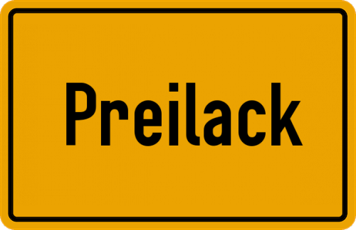Ortsschild Preilack
