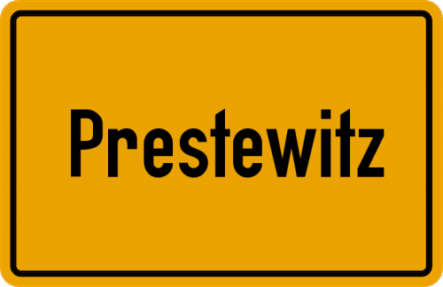 Ortsschild Prestewitz