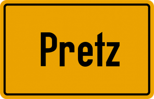 Ortsschild Pretz