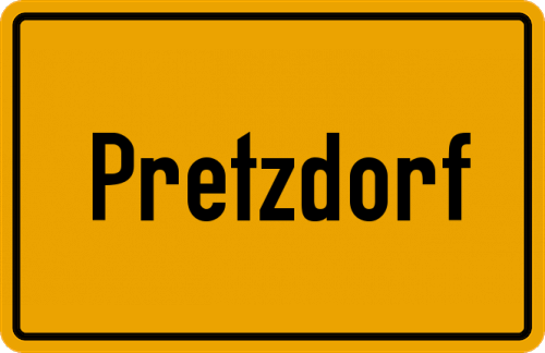 Ortsschild Pretzdorf