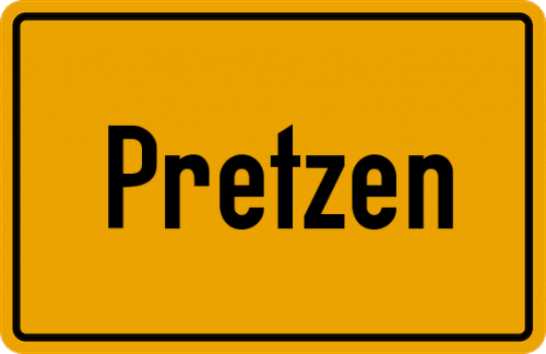 Ortsschild Pretzen