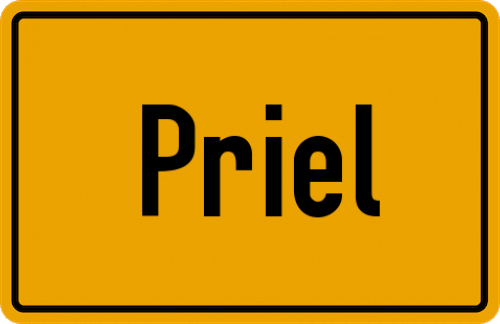 Ortsschild Priel, Kreis Dachau