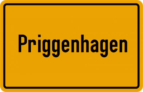 Ortsschild Priggenhagen