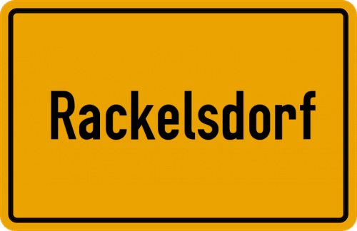 Ortsschild Rackelsdorf