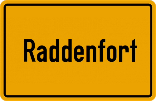 Ortsschild Raddenfort