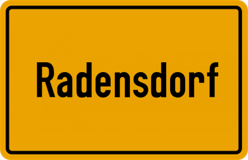 Ortsschild Radensdorf, Spreewald