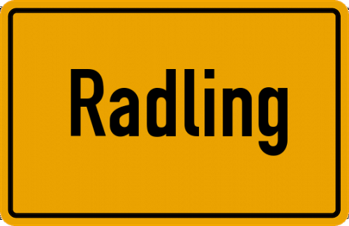 Ortsschild Radling, Oberpfalz