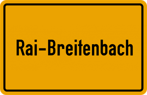 Ortsschild Rai-Breitenbach