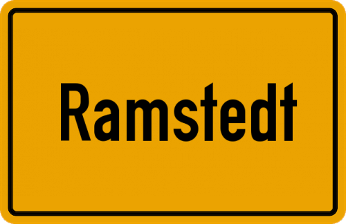 Ortsschild Ramstedt, Nordfriesland