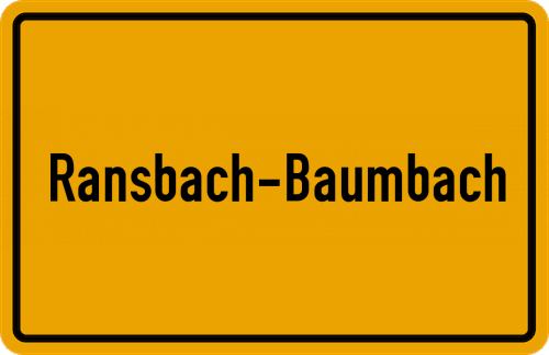 Ortsschild Ransbach-Baumbach