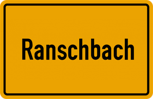 Ortsschild Ranschbach