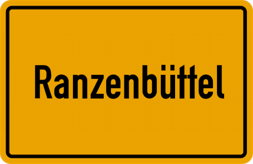 Ortsschild Ranzenbüttel, Kreis Wesermarsch