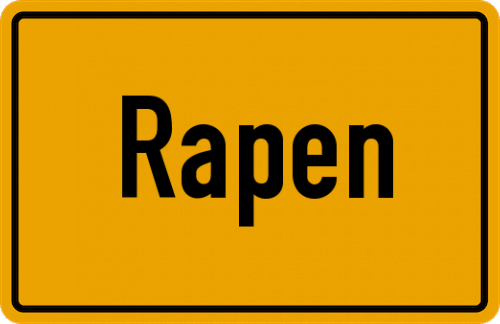 Ortsschild Rapen