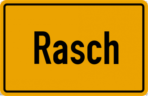 Ortsschild Rasch, Mittelfranken