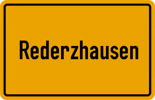 Ortsschild Rederzhausen, Bayern