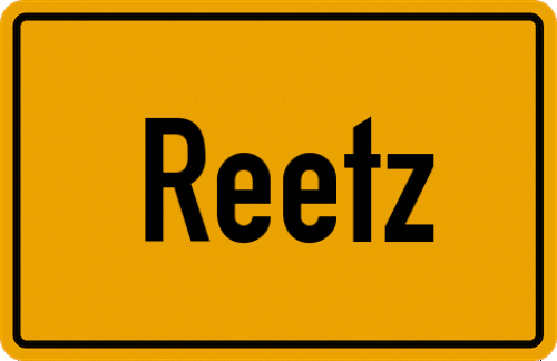 Ortsschild Reetz, Eifel