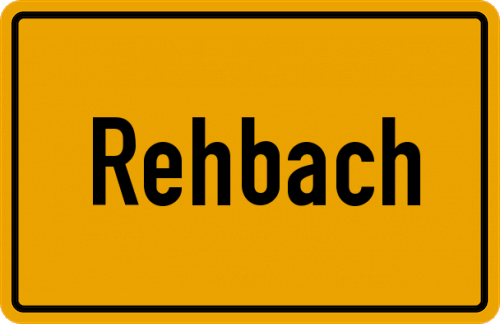 Ortsschild Rehbach, Odenwald