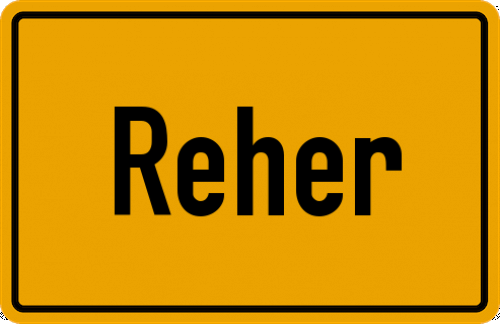Ortsschild Reher, Holstein