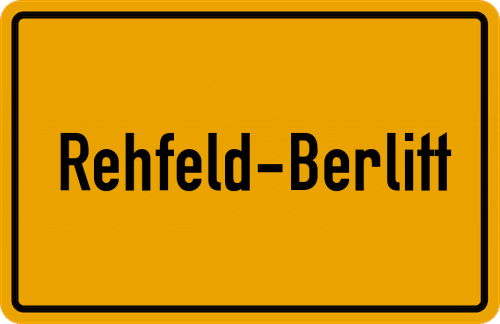Ortsschild Rehfeld-Berlitt