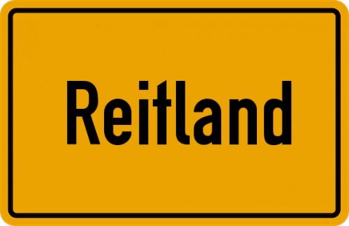 Ortsschild Reitland, Kreis Wesermarsch