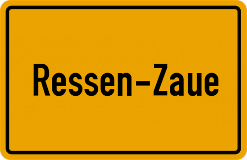Ortsschild Ressen-Zaue