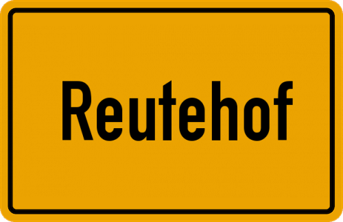 Ortsschild Reutehof, Kreis Memmingen