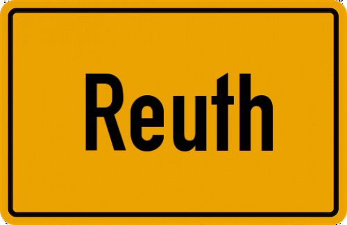 Ortsschild Reuth, Kreis Forchheim, Oberfranken