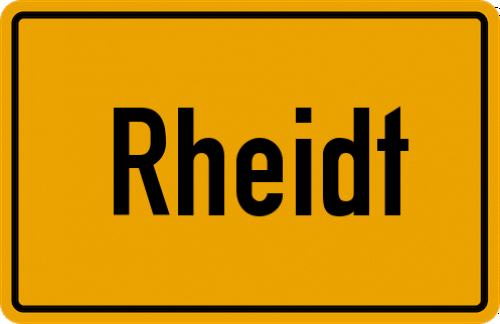 Ortsschild Rheidt, Kreis Bergheim, Erft