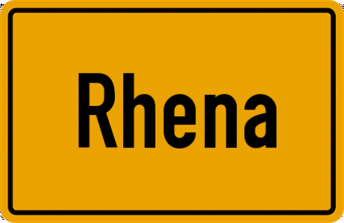 Ortsschild Rhena, Waldeck
