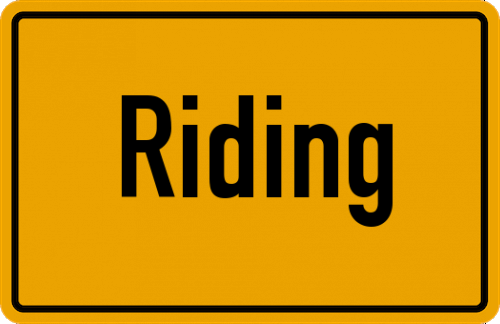 Ortsschild Riding, Kreis Erding