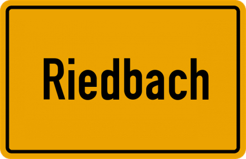 Ortsschild Riedbach, Unterfranken