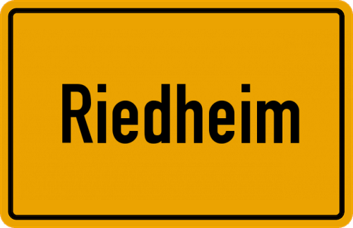 Ortsschild Riedheim