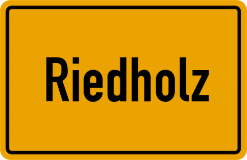 Ortsschild Riedholz, Allgäu